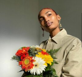 maddy and her orange bouquet